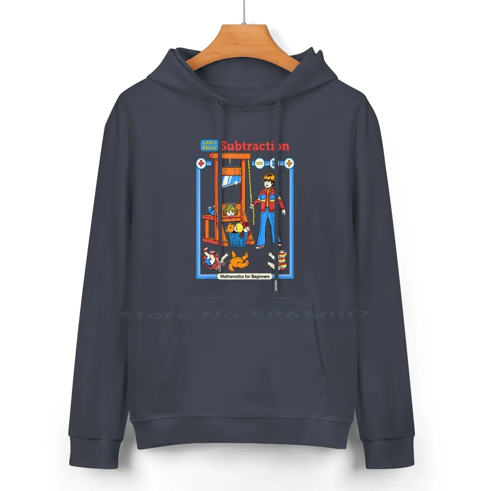 Learn About Subtraction Pure Cotton Hoodie Sweater 24 Colors Retro Vintage Funny 70s 80s Parody Steven Rhodes Nostalgia Math