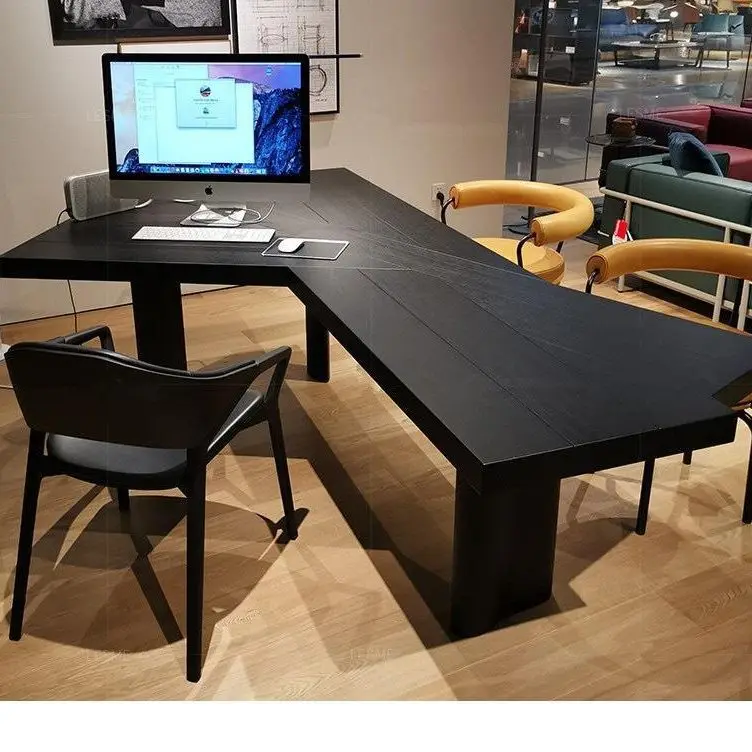 

Nordic solid wood desk modern special-shaped desk log computer long table designer boss table workbench table