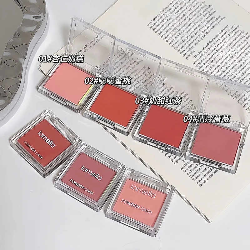 Blush Cream Powder Matte Blush แต่งหน้าติดทนนานสวมใส่เม็ดสีสูง Natural Matte Blush Facial Contouring แต่งหน้า Cosmtics