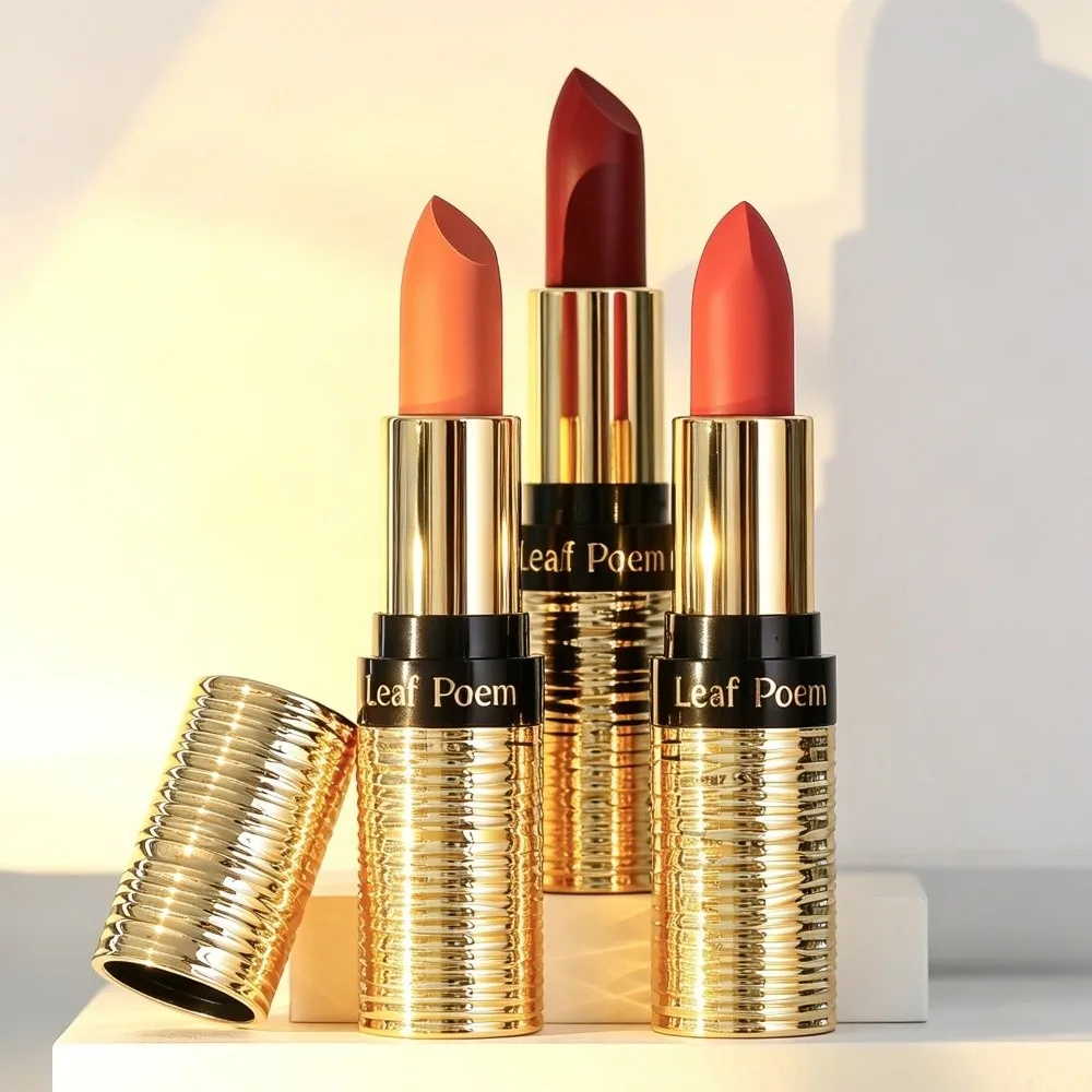 New 8 Colors Matte Lipstick Waterproof Non-stick Cup Velvet Lip Glaze Long Lasting Metal Threaded Tube Lip Contour Pencil Women