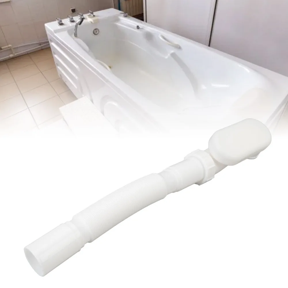 1-1/2 Inch Bathtub Drain Pipe Low Profile Expandable Design Shower Drain Pipe Flat P Trap Plastic Material Drainage Pipe Kit