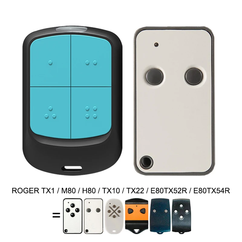 Roger E80 TX52R 2 433.92 MHz E80/TX52R/2 E80/TX54R/2 รหัสคงที่ประตูโรงรถประตูระยะไกลการควบคุม ROGER H80 TX22 M80 TX44R TX12 TX14 TX14