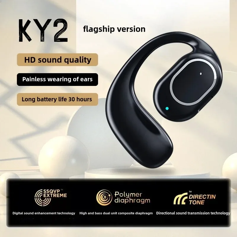 Original KY-2 TWS Bluetooth Headset for Sport Running Wireless Earphones Cycling Driving Cellphones Single Left Ear Headphones