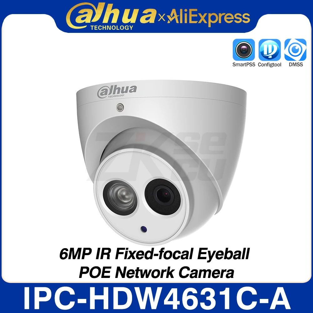  Dahua IP Camera Security 6MP IPC-HDW4631C-A Camara Surveillance Night Vision IR PoE Built-in Mic