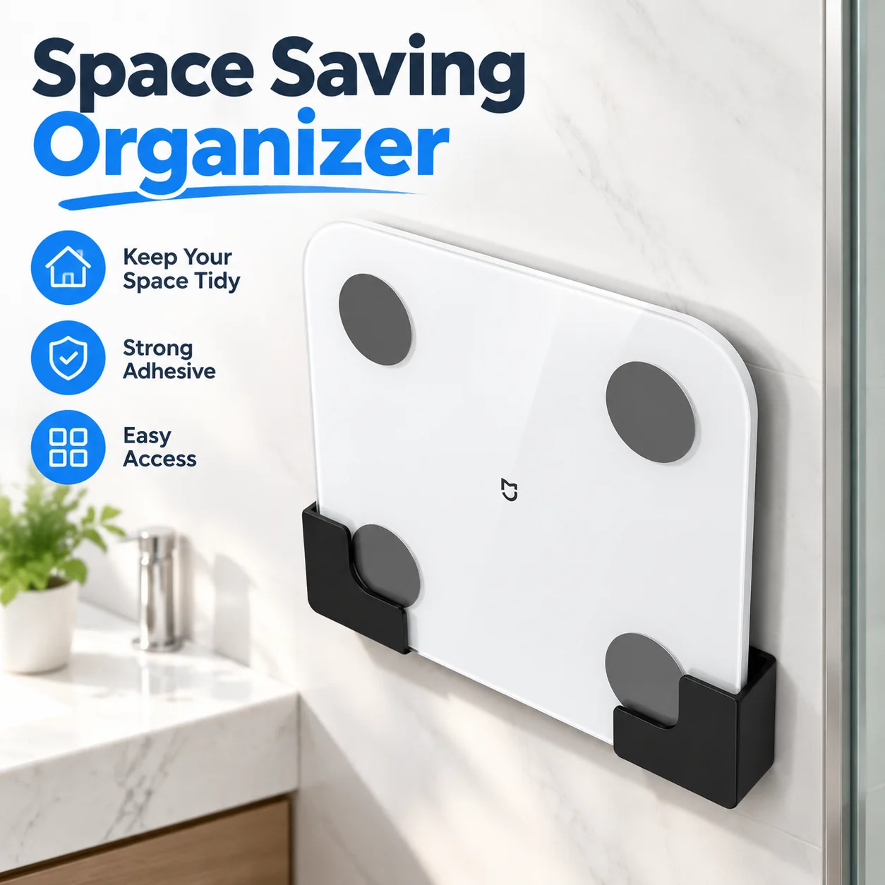 Home Bathroom Scales - Adhesive Scale Storage Rack Wall Mounted