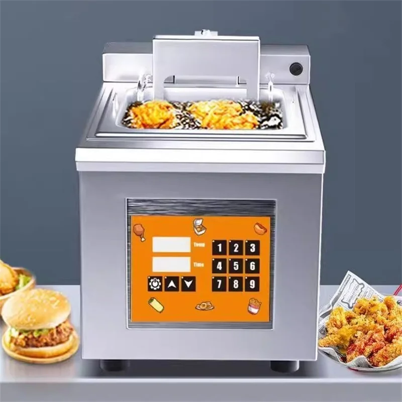Commercial Electric Deep Fryer Countertop Deep Fryer Temperature Control Single Large Tank French Fries Frying Machine
