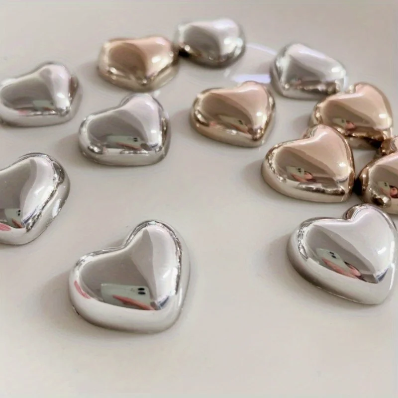 10pcs Golden-Silvery Heart-Shaped Refrigerator Magnets-Cute Kitchen,Office,Whiteboard-Dishwasher Sticker,Perfect for Home Decor