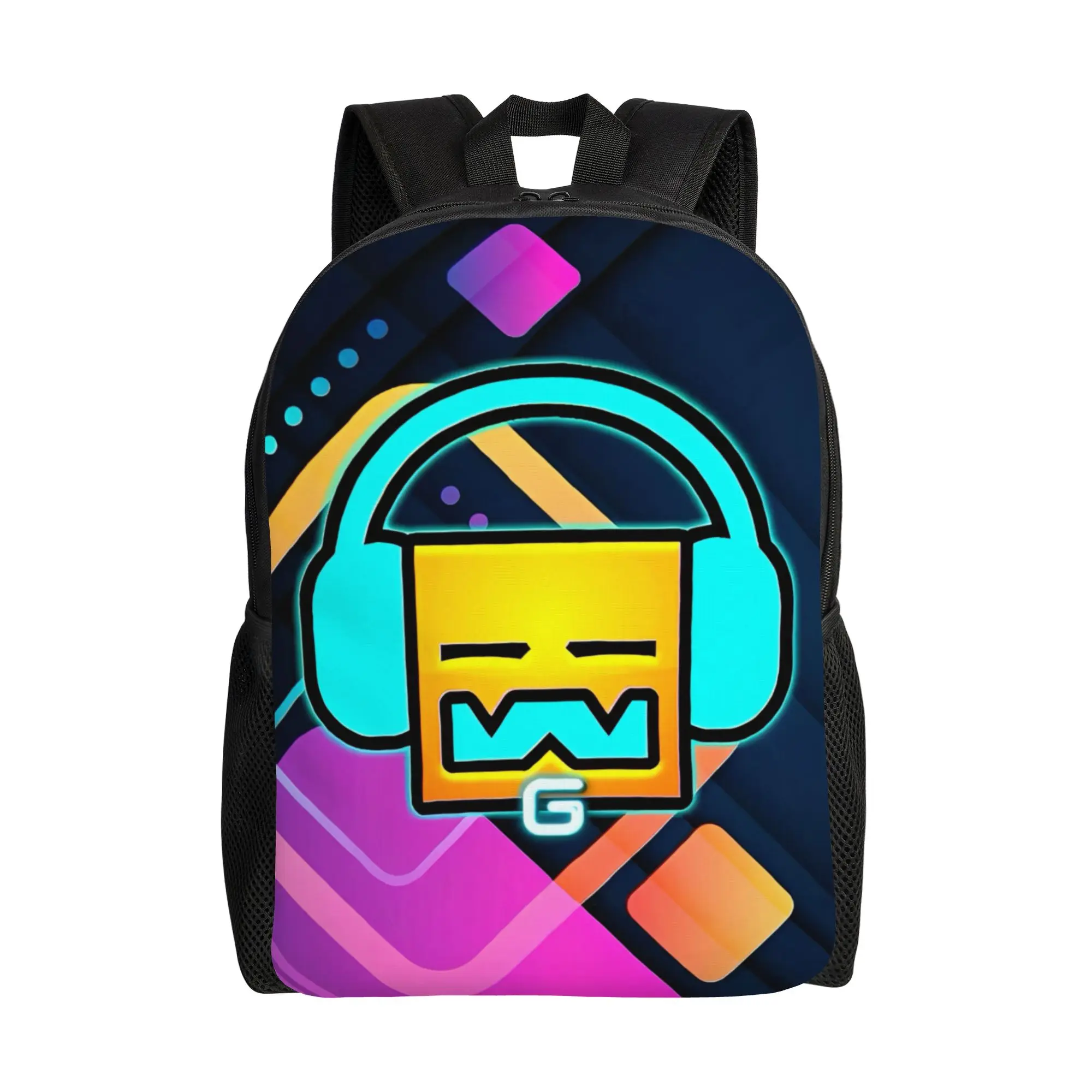 

Geometries Dash Music Casual Backpack Outdoor High School Business Video Game Daypack for Men Women Laptop Shoulder Bag