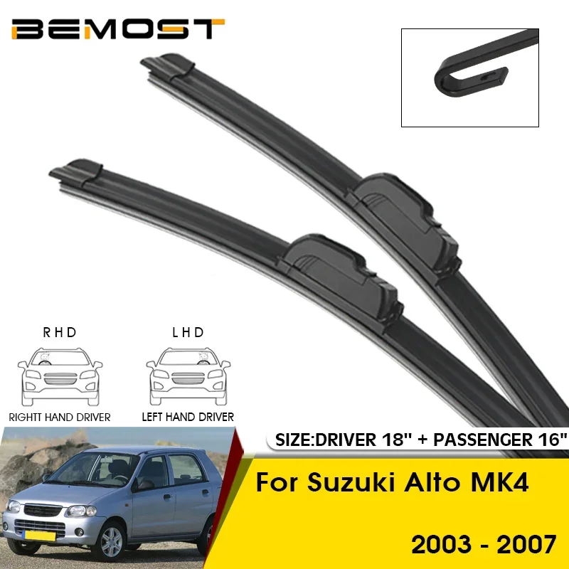 Car Wiper Blades For Suzuki Alto MK4 2003-2007 Windshield Windscreen Front Window Blades 18