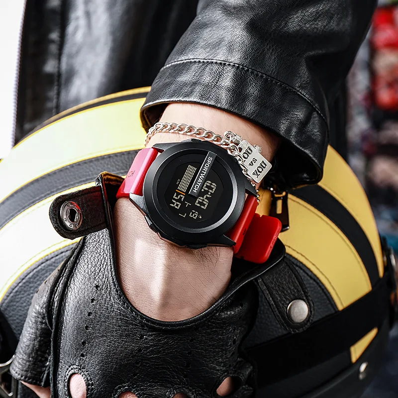 YIKAZE Men Sport LED orologi Top Brand Men orologio digitale multifunzionale gomma uomo Fitnes atleta orologio elettronico