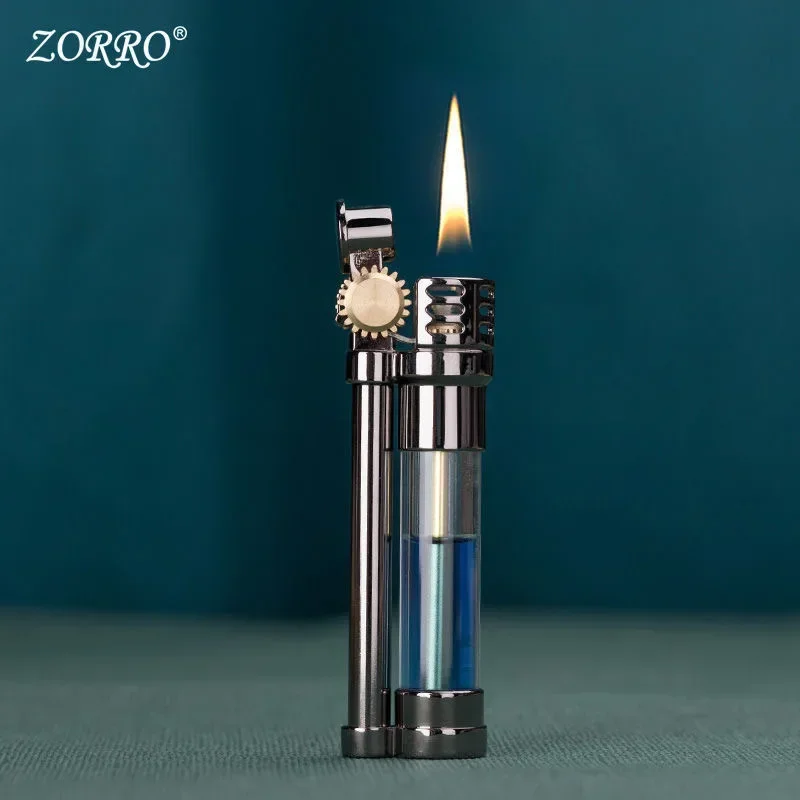 Zorro Lighter Retro Old-fashioned Visible Oil Volume Personalized Windproof Lighter Transparent Fuel Tank Kerosene Lighter