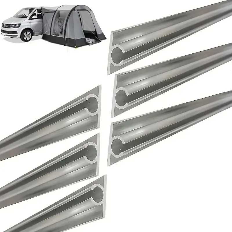6pcs Awning Rail C Channel RV Aluminum Awning Channel Strips For All Campervan Caravan Camping Tent Accessories 60cm