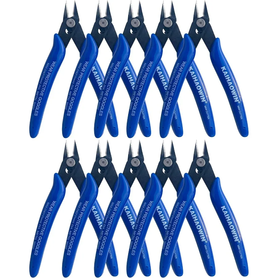 

Small Wire Cutters 10 Pack 170 Wire Flush Cutters Wire Clippers Nippers Clean Cut Pliers Side Cutter Diagonal Cutting Pliers fo