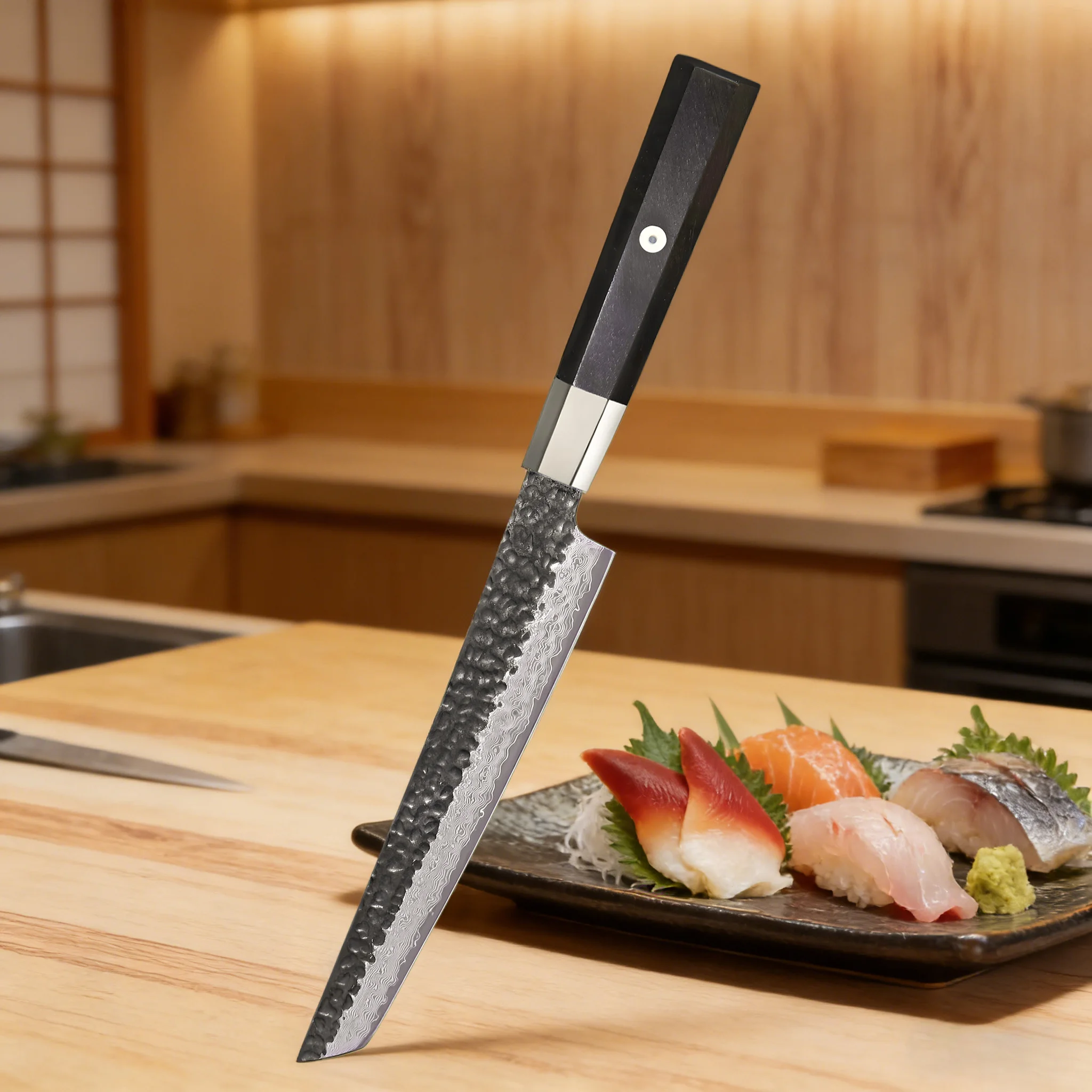 1PC，Sashimi Knife 67 layers Damascus Steel Fish Slicing Knife Salmon Knife Fish Fillet Knife Raw Fish Cutting Tool Kitchen Tool
