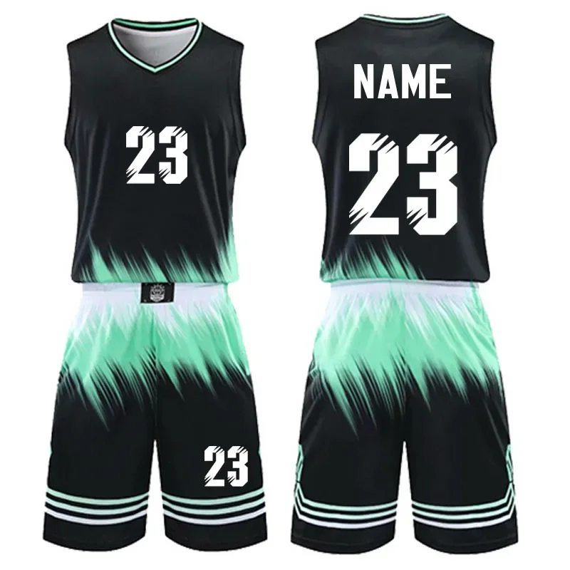 High Quality Youth Basketball Jersey College Men Women Team Basketball Shorts Sets Tracksuits Kids Throwback Shirt Uniform 7XL