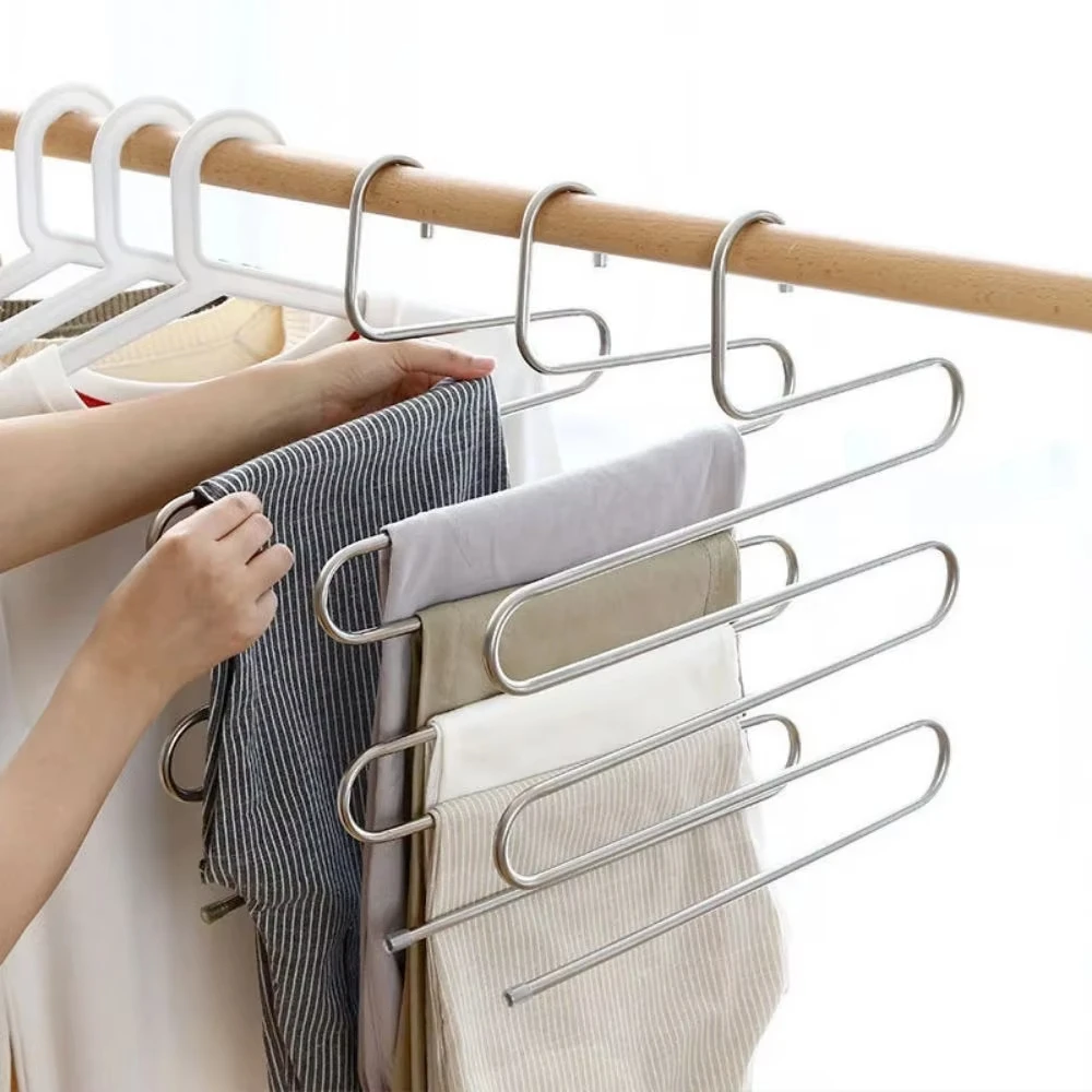 5 Layers Multi-functional Clothes Hangers Non-slip Pant Storage Rack Multiple Functions Clothes Trousers Scarf Storage Rack