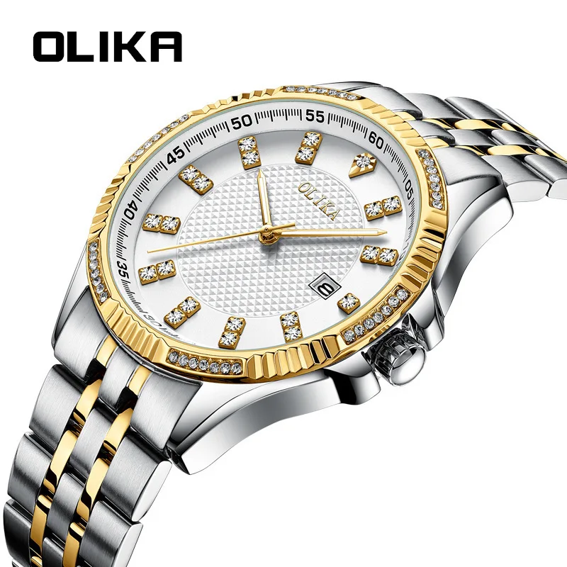 

Casual Fashion Mens Quartz Watch Diamond inlaid Multifunction Quartz Movement Watch Date Week Display Men's Quartz Watches