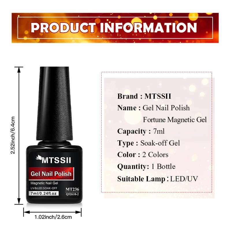 7 مللي الذهبي والأحمر القط المغناطيسي هلام مسمار البولندية جوهرة تأثير الأظافر شبه الدائم مسمار الفن نقع قبالة UV LED هلام الورنيش مانيكير