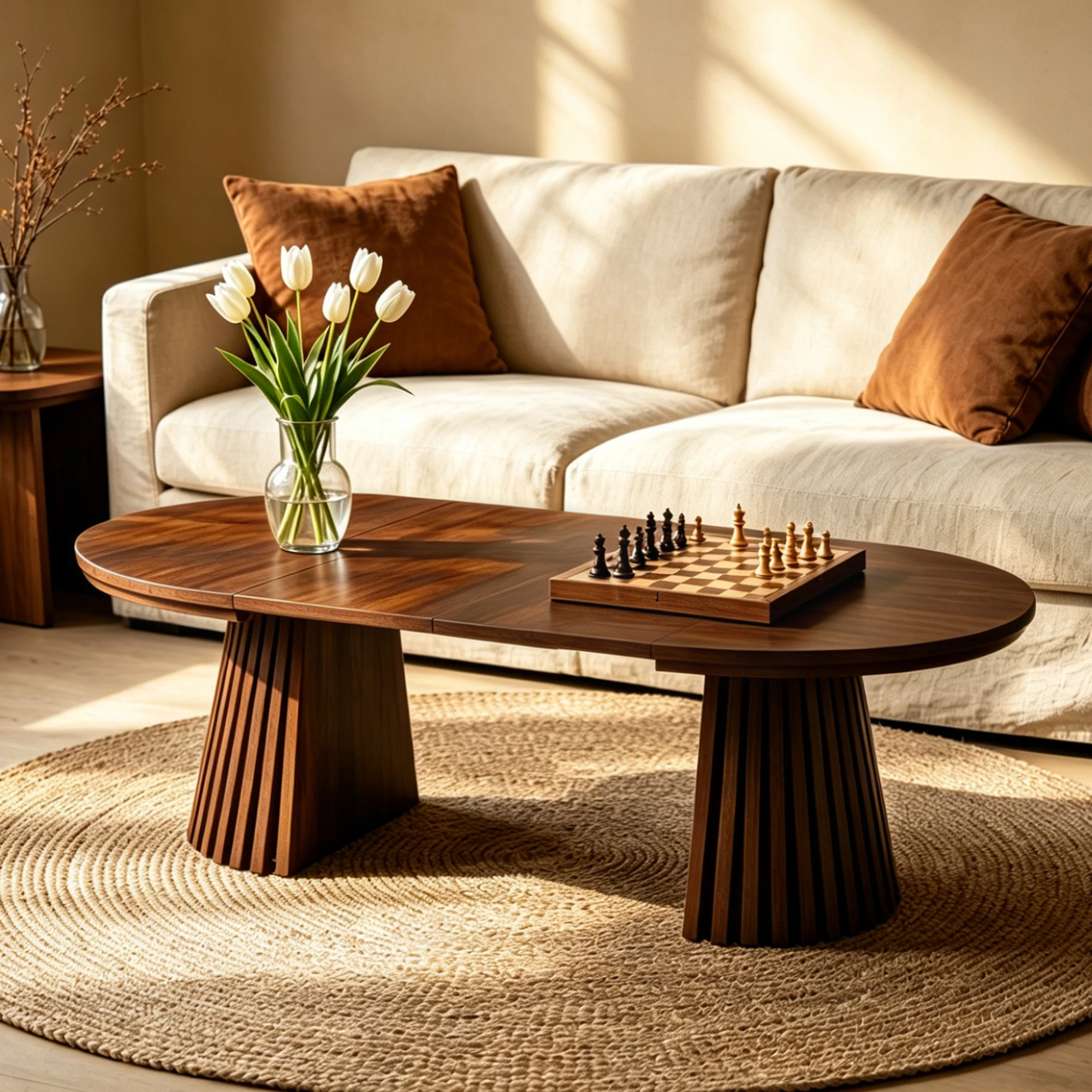Console Table Flexible Extendable Multi-functional Space-saving Durable Eco-Friendly Fashionable Oval
