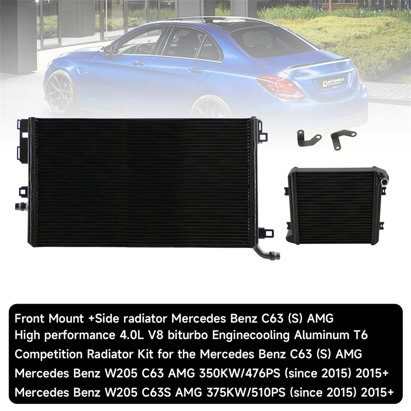 Competition Front Mount +Side Radiator  Kit For Mercedes Benz W205 C63 AMG/W205 C63S AMG