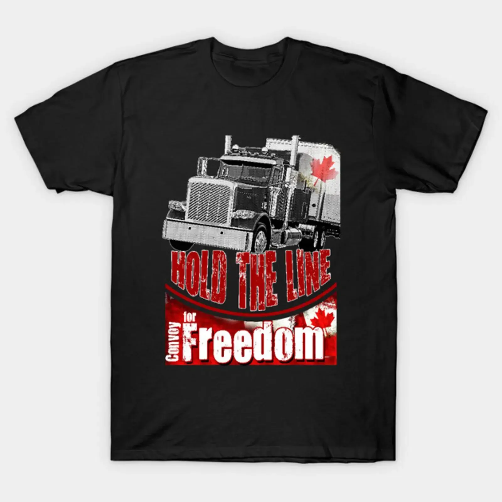 Canada Convoy for Freedom 2022 Canadian Truckers Hold the line T Shirt vintage Washed designer clothes graphic Breathable Soft