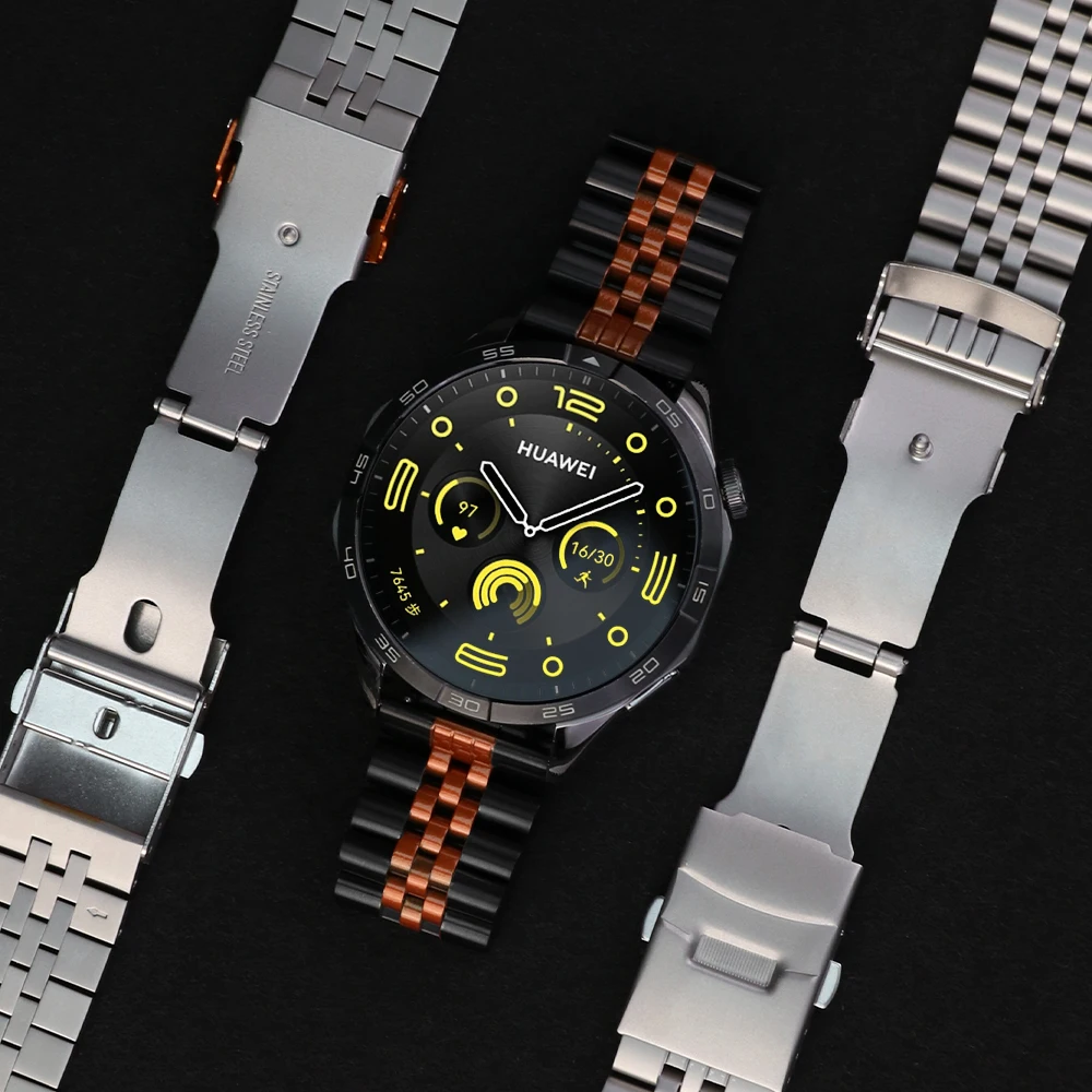 Huawei Watch 5 GT5pro 46mm GT2Pro GT346mm、Xiaomi Watch S4、Oppo Watch X対応 ビジネスブレスレット バンド 22mm ストラップ