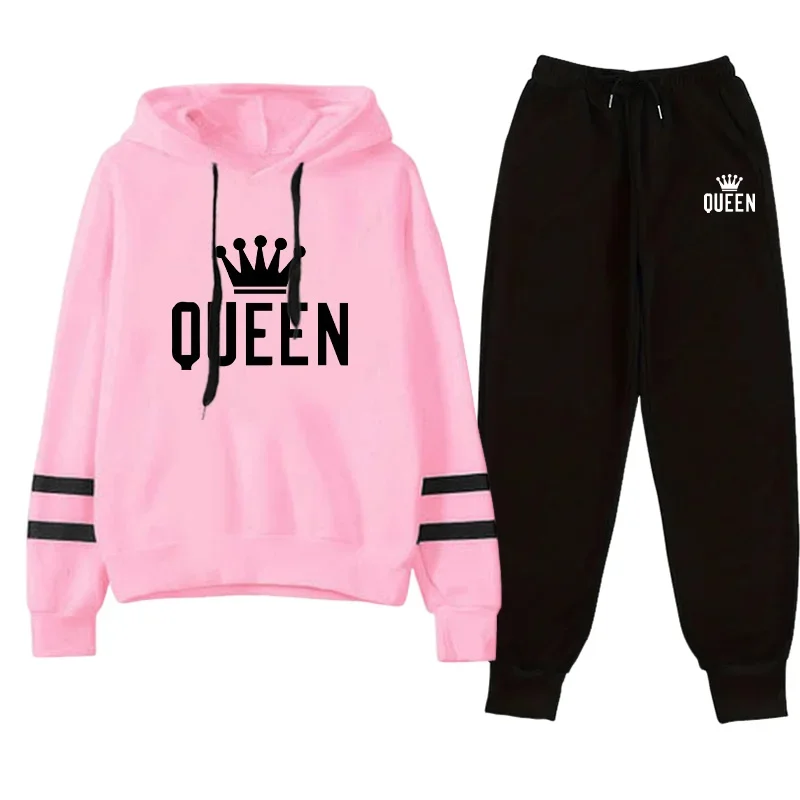 

Hot Sales Comfort Casual Striped Print 2026 Spring Women's Tracksuit Hoodies Daily Outdoor Jogging Fashion Quality Two-piece Set