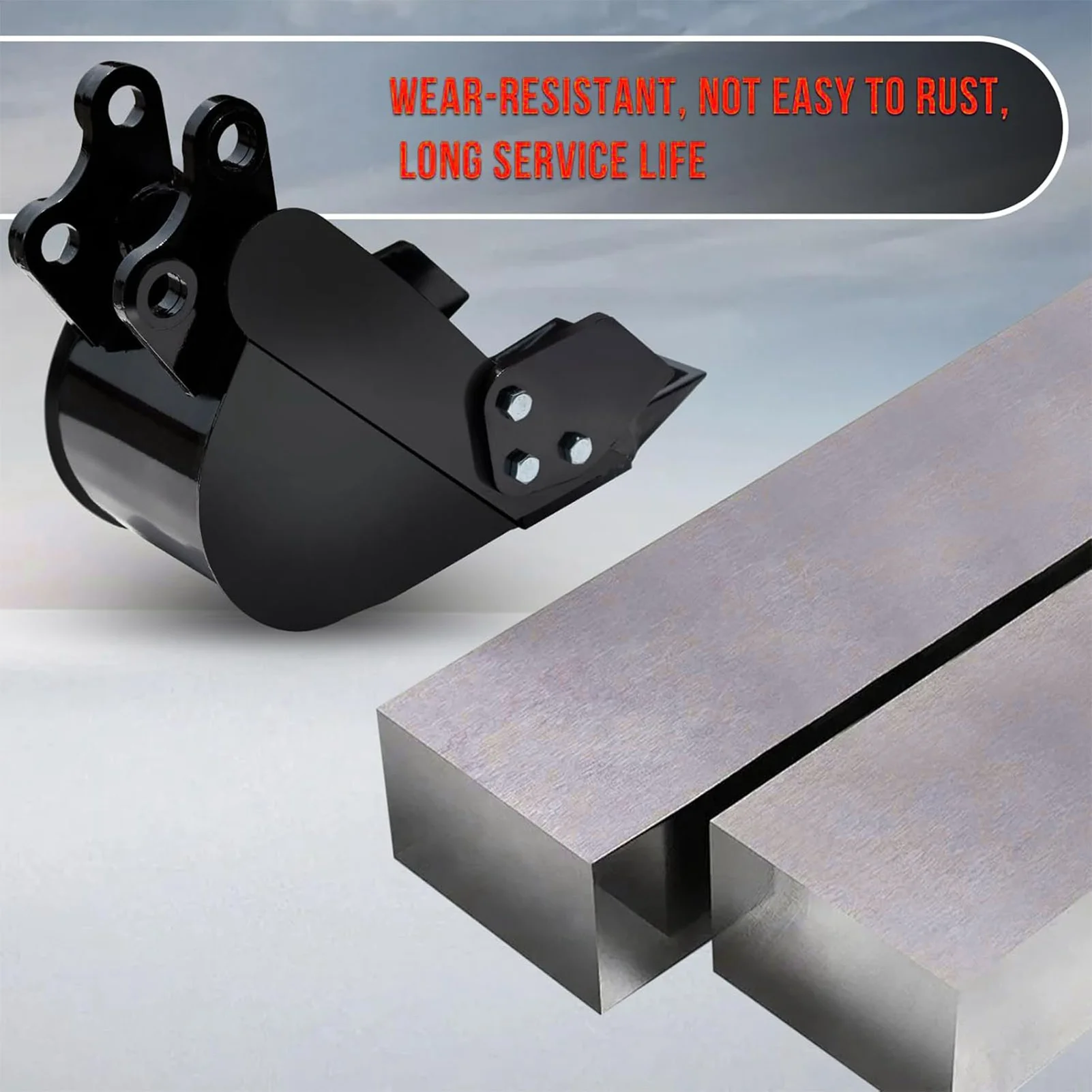 دلو حفر ضيق عالي الكفاءة أسنان معدنية دلو حفر ضيق توفير العمالة مقاوم للماء مع 2 دبابيس للحفارة الصغيرة