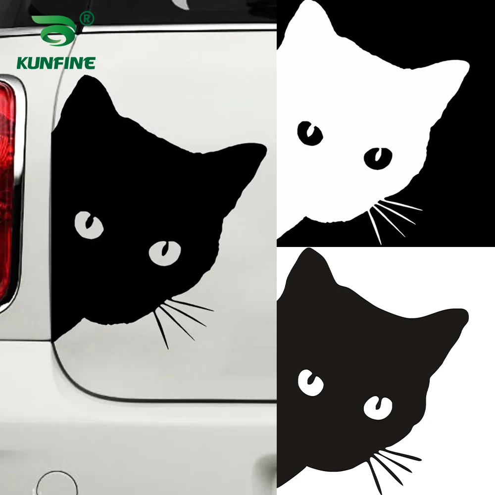 KUNFINE Car Styling Cat Head Car Sticker Vinyl Decal Decoration Film Car Diy Sticker Tuning Parts