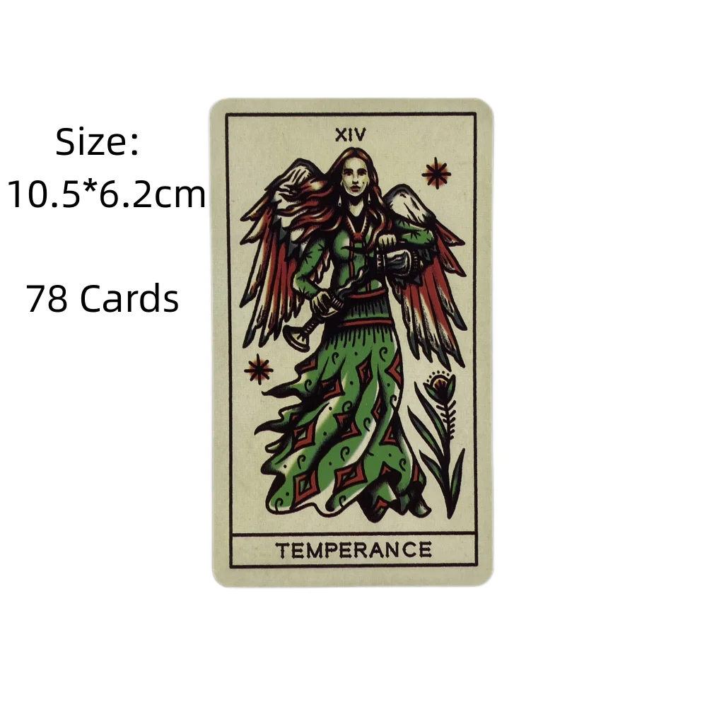 Tattoo Tarot Cards A 78 Deck Oracle English Visions Divination Edition Board Playing Games