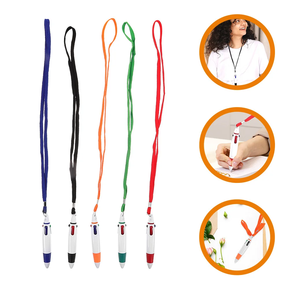 

5Pcs Multicolor Retractable Ballpoint Pens Portable Writing Accessories for Office School Travel Nurse Pen Gift