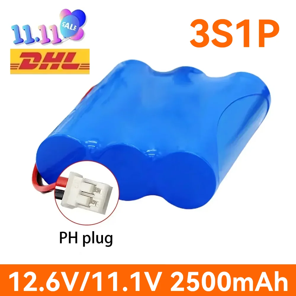 3S1P 12.6V 2500mAh 18650 Lithium-ion Battery Pack 11.1v Li Ion Battery for Backup Power Ups CCTV Camerar 12v Battery Packs