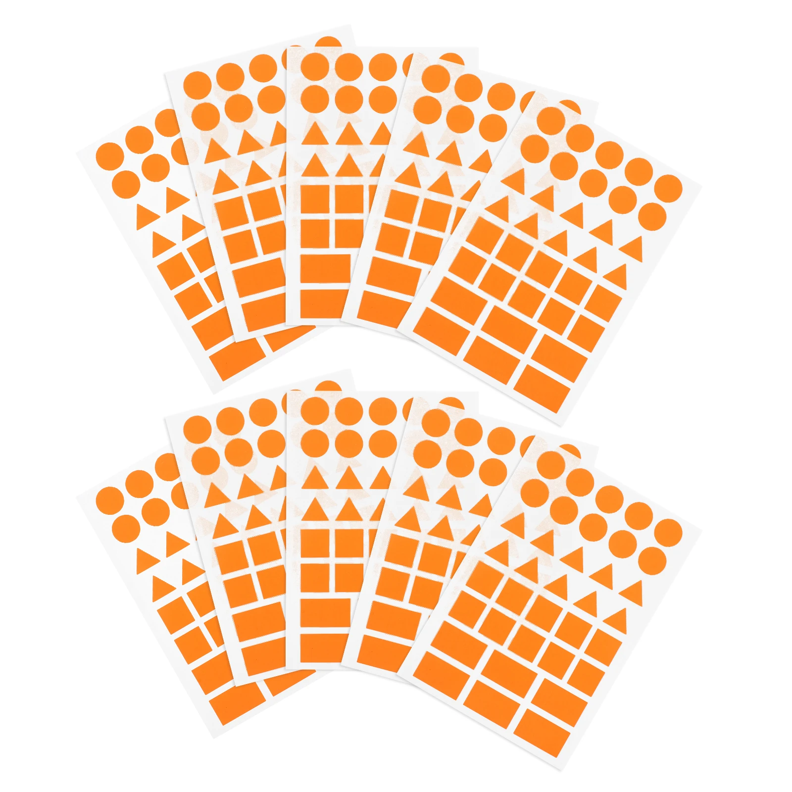 

20 Sheets Orange Assorted Geometric Stickers Triangle Square Rectangle Circle Adhesive Labels Office School Home Organization