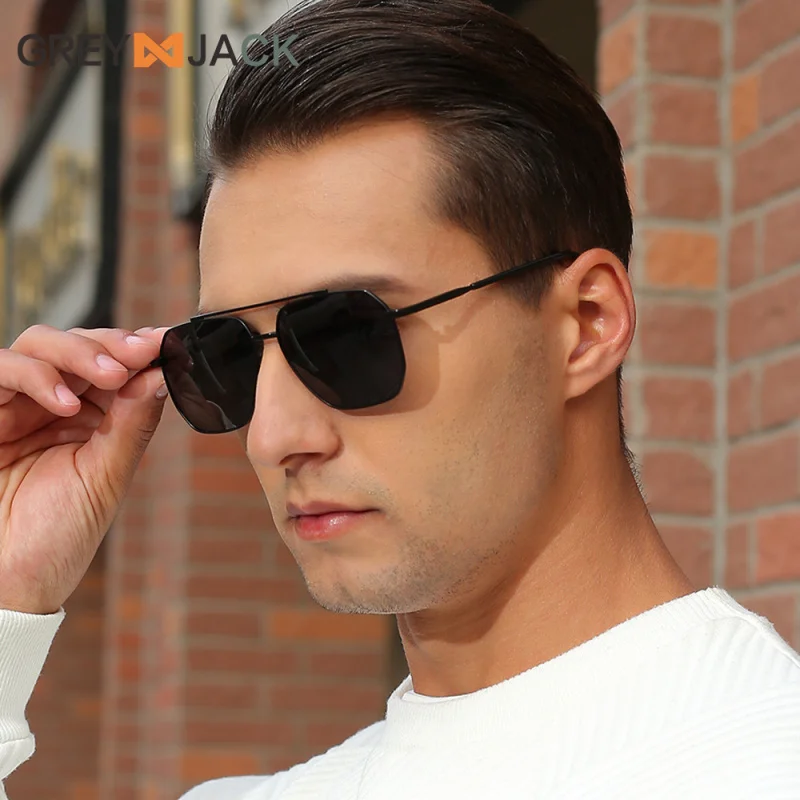 2024New Cross-Border Driving and Fishing Sunglasses Reflective Lenses Men's Fashion Double Beam Aviators Sunglasses Wholesale