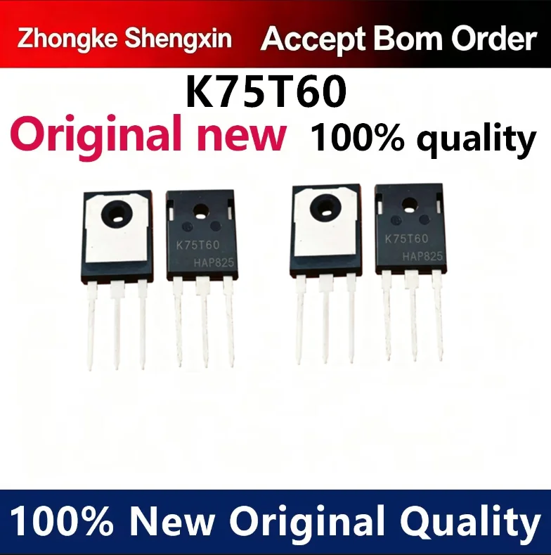 （5pcs）Brand new original IKW75N60T K75T60 transistor 75A600V TO-247 high-power IGBT transistor