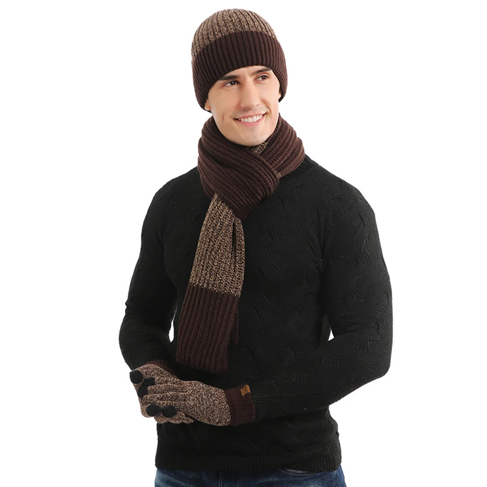 

Winter Hat Scarf Gloves Set Knitted Warm Stretchy Unisex Adults Mens Women Skin Friendly Comfortable Fashion Trendy Outfit