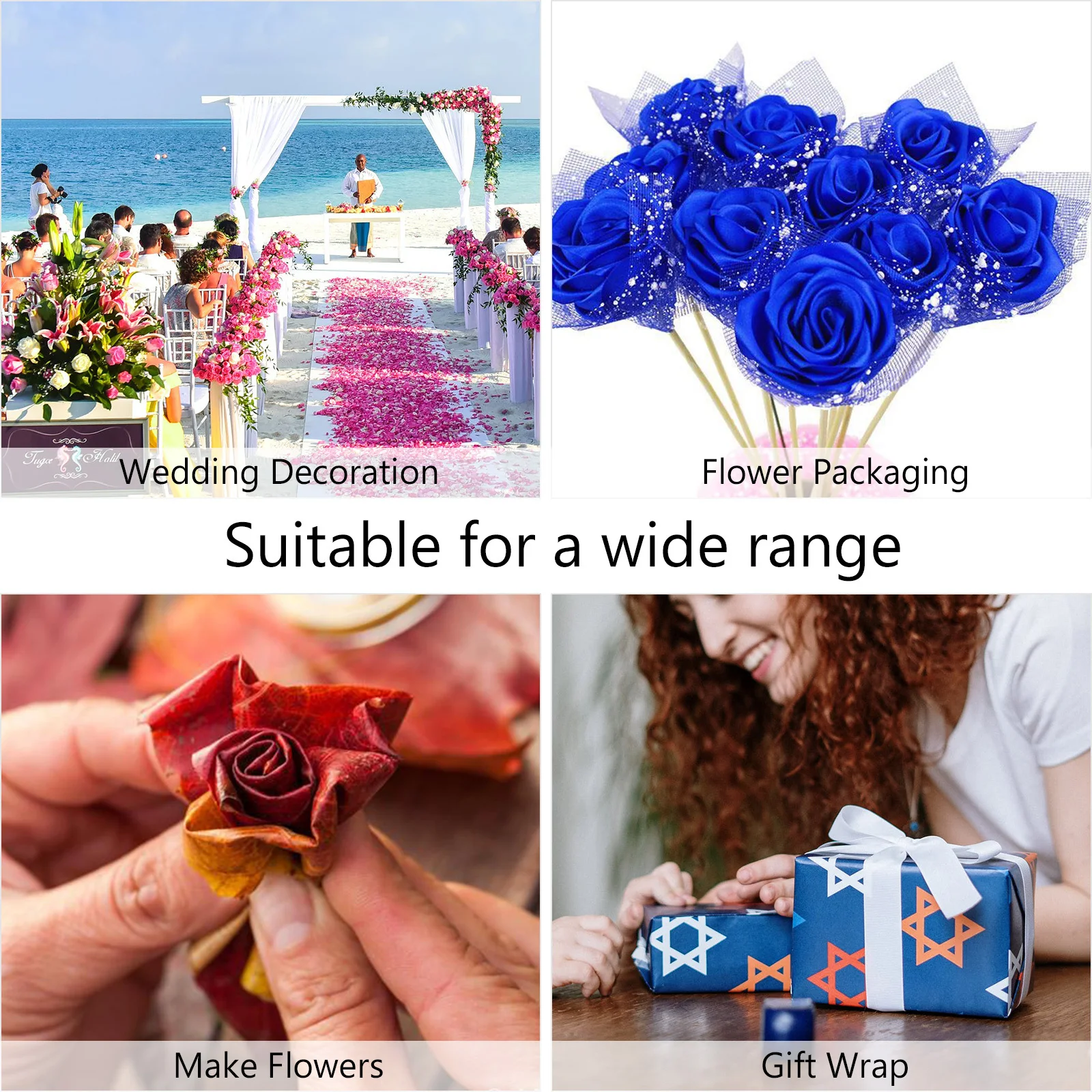 

Flower Wrapping Gauze for Bouquet Stylish Snow Design Not Easy to Tear Ideal Wedding Party Decoration Craft Material
