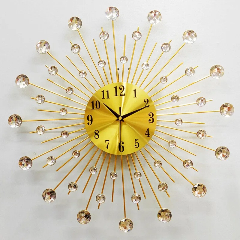 50cm Wall Hanging Iron Clock Fashion Creative Wall Clock Mute Hot Selling Metal Diamond Rhinestone 50cm x 50cm