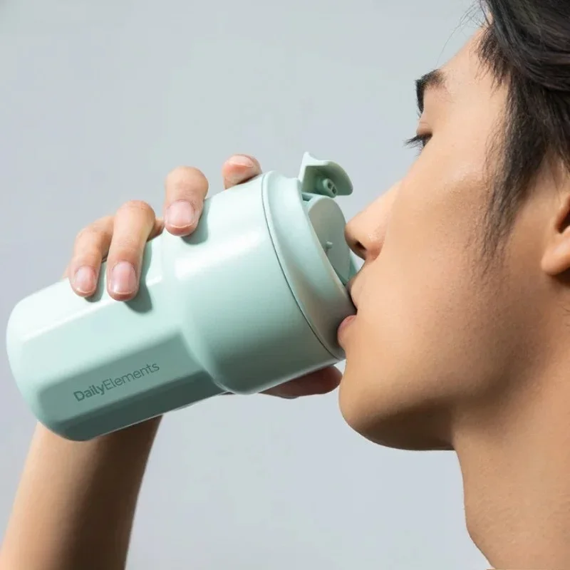 Daily Element Portable Water Cup Coffee Mug 316 Stainless Steel Safety Seal Cold Storage Thermos Cup Leak Proof Snap Lock Lid