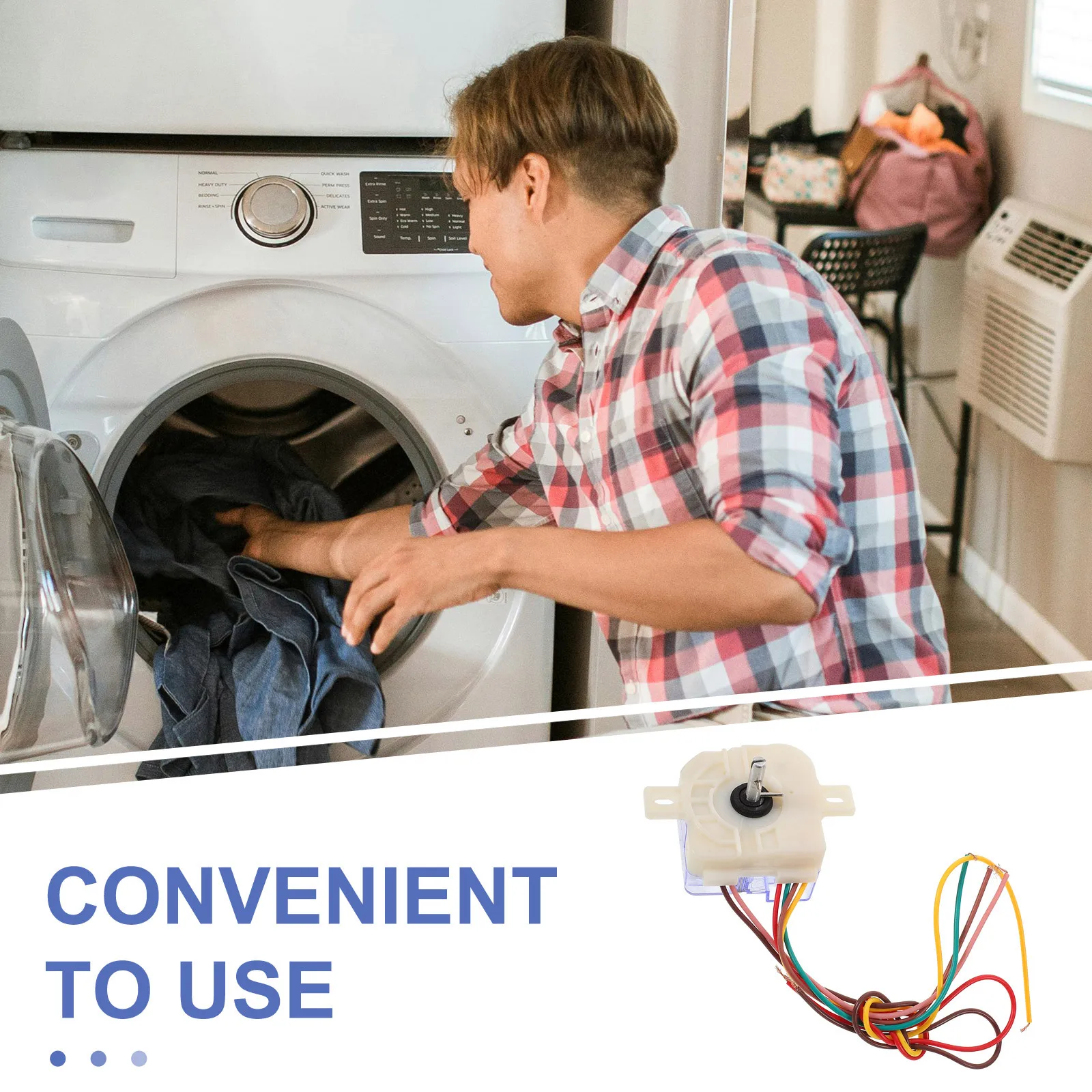 Dual Tub Washing Machine Replacement 180° Long Hole 7.3Cm Semi-Automatic Washer Timer Control Device Washing Machine Parts Timer