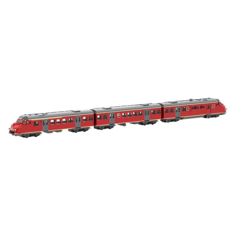 City Train Railway Carriage Building Blocks 8-Wide MOC Classic Silver Passenger Wagon Bricks DIY Vehicle Model Toys for Children