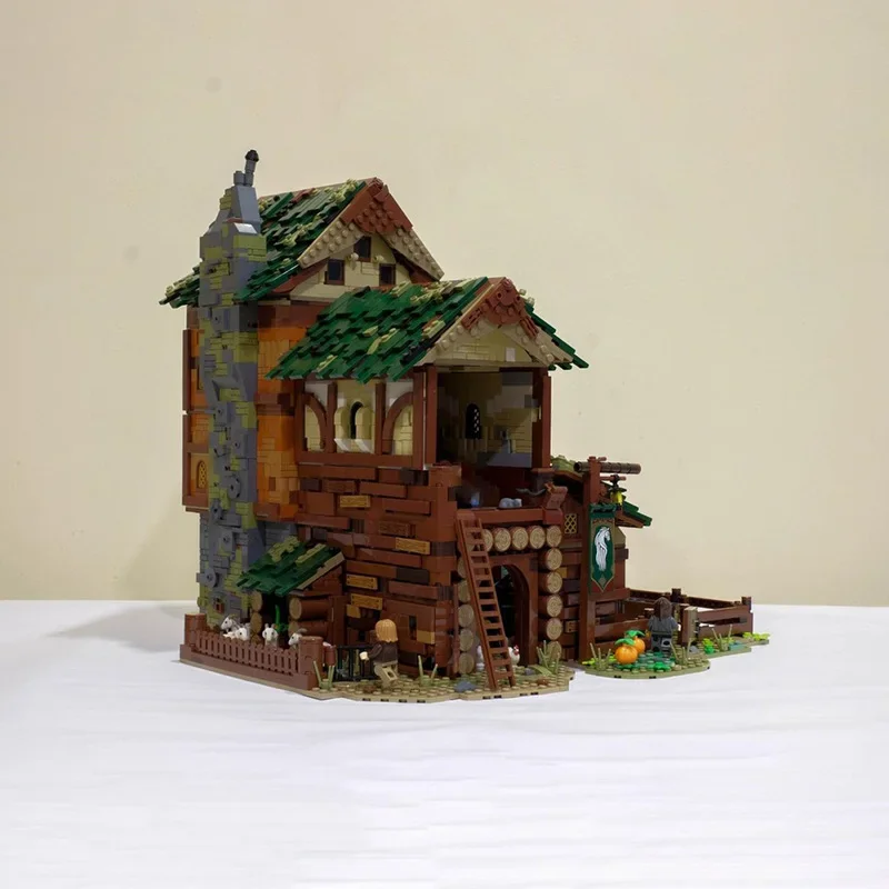 Medieval Castle Model Moc Building Blocks Medieval Barn Model Technology Bricks DIY Assembly Gift Holiday City Street View Toys