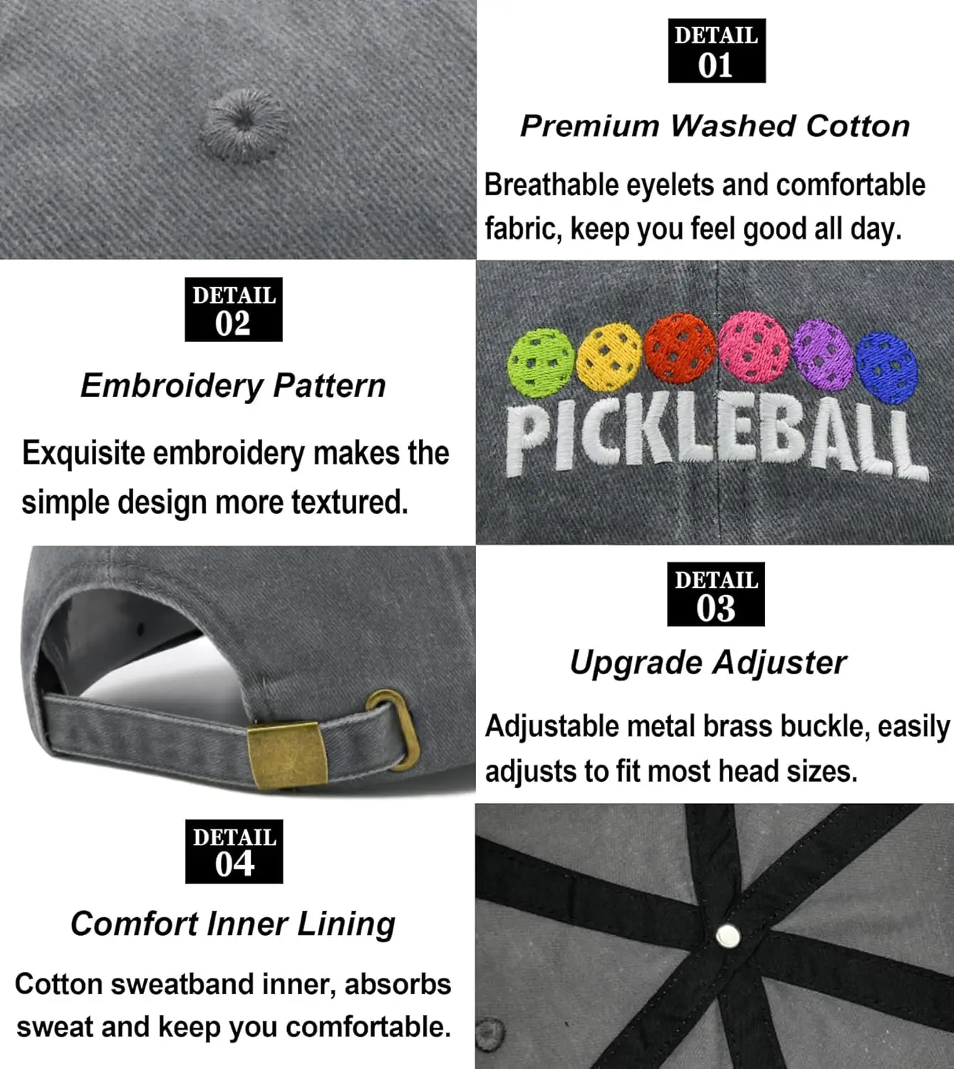 قبعة بيكلبول للنساء والرجال، هدايا لمحبي كرة البيسبول، قبعة بيسبول مطرزة ومغسولة قابلة للتعديل