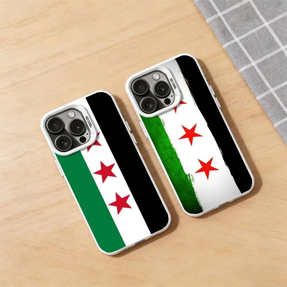 

Free Syria Flag Phone Case for iPhone 17 16 Pro Max Air 15 14 Plus 12 11 Soft Shockproof Cover