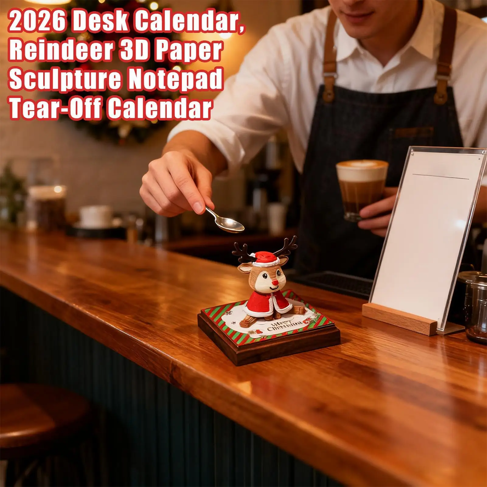 

3D календарь с дизайном оленя, планировщик для заметок, рождественская тема, бумажная скульптура, календарь для детей, женщин, мужчин, учителей, школьного класса