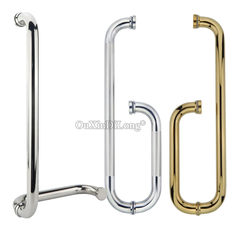 

Brand New 304 Stainless Steel Bathroom Sliding Door Handles L Shape Shower Cabin Glass Door Pulls Handles Towel Bar for 8~12mm