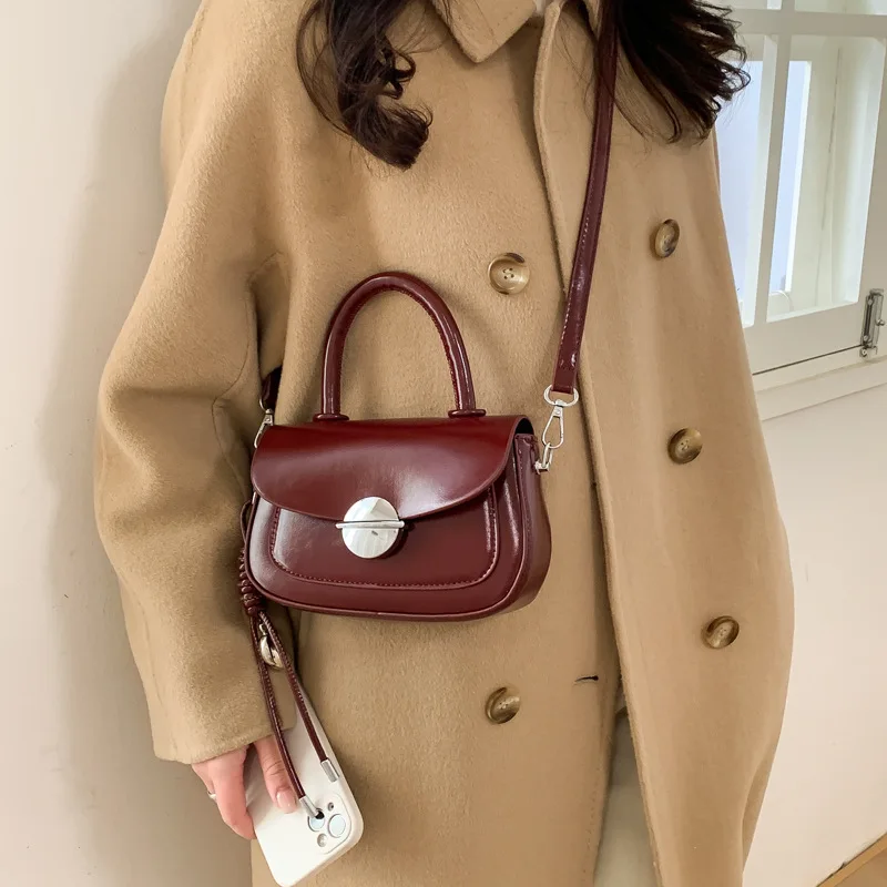 

Autumn Winter Women's Crossbody Bag Simple Luxurious Design Shoulder Bags Korean Casual Fashion Artificial Leather Handbags