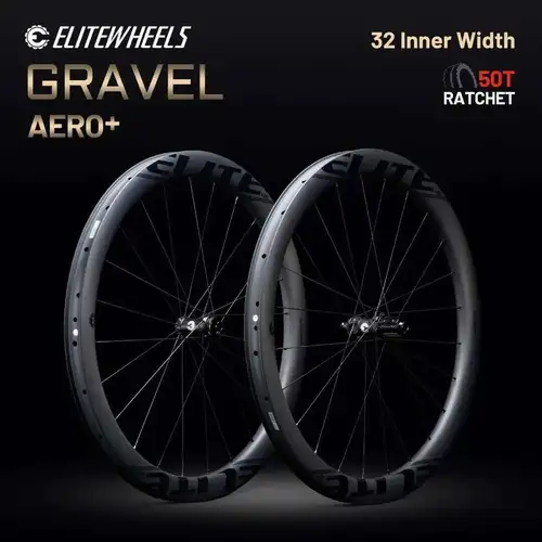 ELITEWHEELS, las más nuevas ruedas Aero + de grava con ala, sistema de trinquete de 20 radios, cubo de rodamiento TPI 50T, juego de ruedas de carbono de 32mm de ancho interno