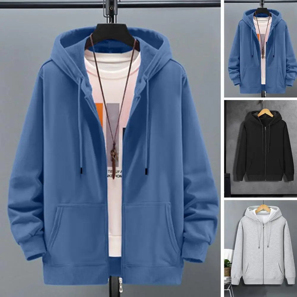 

2024 Men Zip Oversized Hoodie Plus Sized Fleece Hood Long Sleeve Top Male Sweatshirt Zipper Loose Baggy Big Size Plus Large