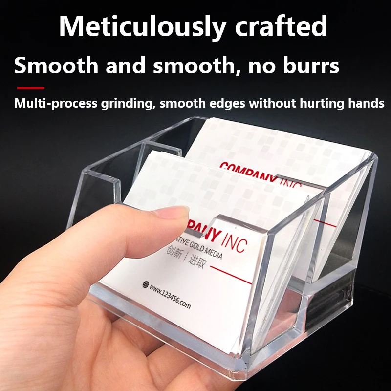 6pcs Acrylic Business Card Holder for Desk, Clear Plastic Business Cards Display Holders Stand, Fits 30-50 Business Cards.